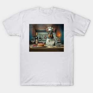 Doberman Pinscher Dog Chef in the Kitchen T-Shirt